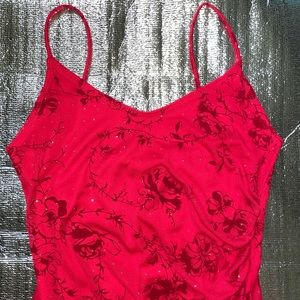 Vintage red floral dress